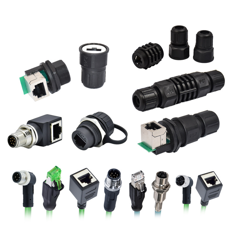 wholesale IP68 Waterproof Rj45 Connectors Cable Male Female Assembly Panel Ethernet Wire Rj45 Connector