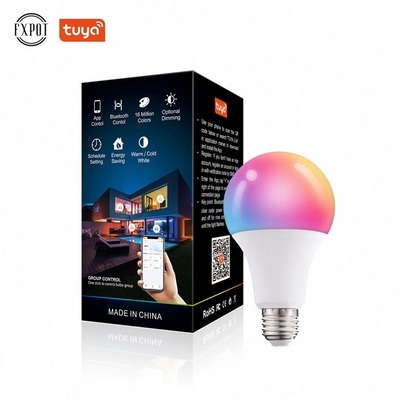 Fxpot Hot Selling Smart Bulb Alexa Light Led RGB Dimmable BT App Control E27 B22 12w Smart Lamp