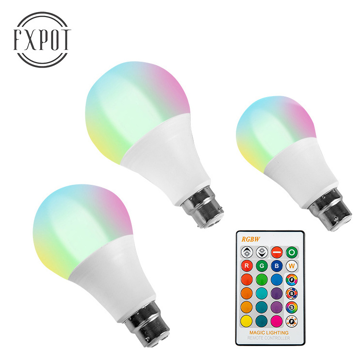 FXPOT Fast Delivery Most popular RGB Led Bulb Multi Color Light E27 5W 9W RGBW Led Smart Bulb