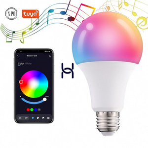 Fxpot Smart Led Light Multi Color Changing Smart Led Light Bulb E27 RGB Dimming BT Led Bulb Work With Alexa Lamp