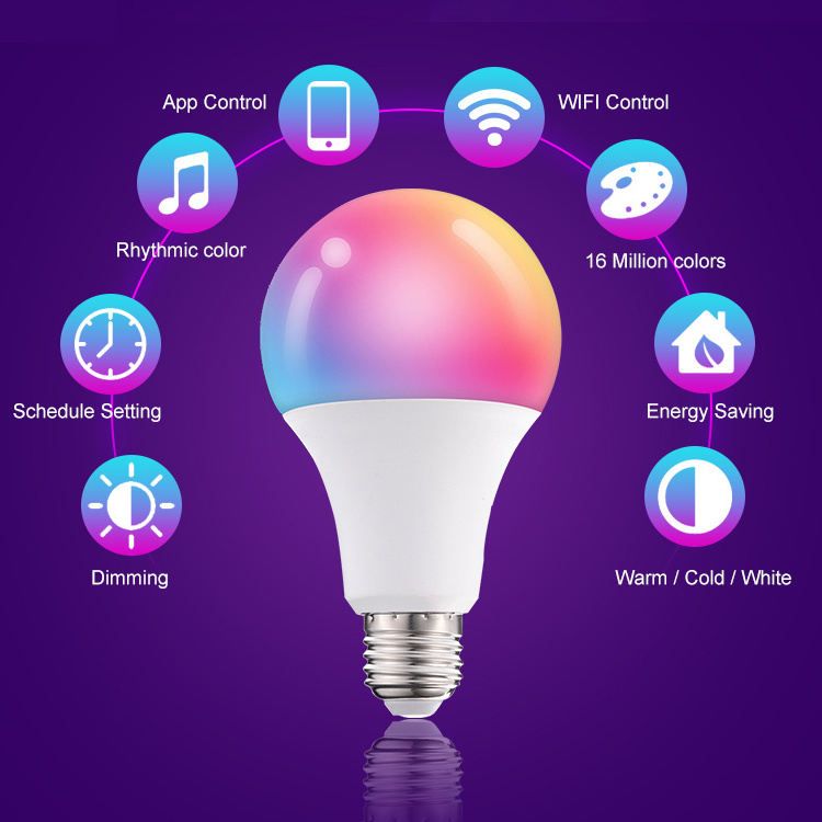 Fxpot Smart Led Light Hot Selling Tuya Remote App Control RGB Color Changing Bulb SMD 10w Led Smart Wifi Bulb Light