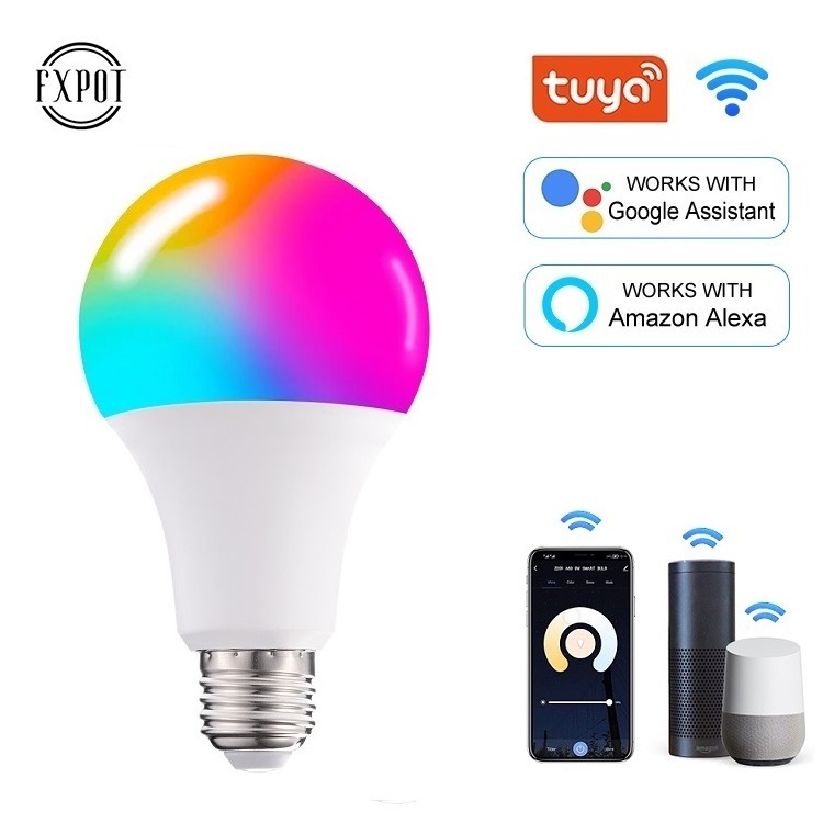 Fxpot Smart Led Light Unique Design 10W Wifi Led Bulbs Tuya Light E27 E26 B22 Smart Bulb Work With Alexa Google Home