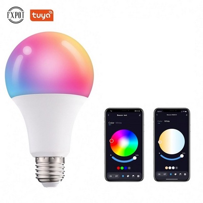 Fxpot Smart Led Light Small Wireless Wifi Control Dimmable RGBW Color E27 E26 B22 10w Led Light Tuya Smart Bulb