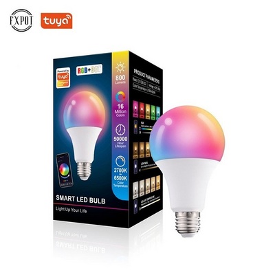 Fxpot Smart Led Light Alexa Google Home Wifi Connect RGB Multicolor Led Bulb E27 B22 Tuya App Control Smart Bulb