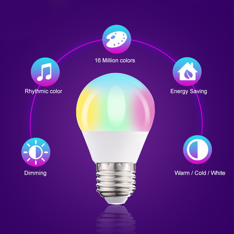 FXPOT E27 E26 B22 3W 5W 9W RGBW Creative Colorful Aluminum Plastic Remote Control Led Smart Bulb