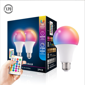 FXPOT E27 E26 B22 3W 5W 9W RGBW Creative Colorful Aluminum Plastic Remote Control Led Smart Bulb