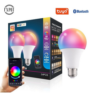 Fxpot Alexa Lamp Google Home Smart Control RGB Dimming B22 E26 E27 10w 12w 15w Led BT Light Bulb