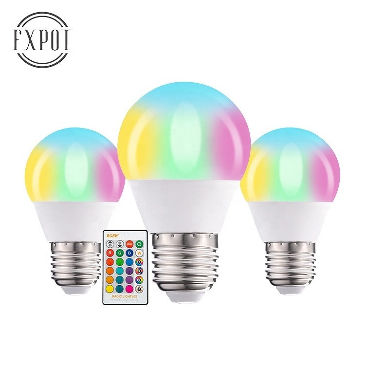 FXPOT Smart Led Light RGBW Bulb Remote Control Color Changeable 3W 5W 9W 12W RGB 2700 6500K Smart LED Bulb Light