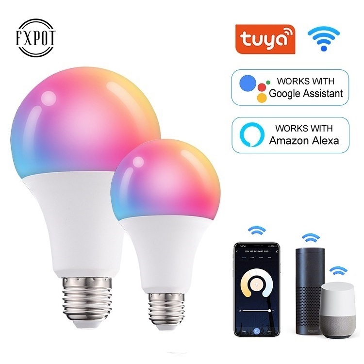 Fxpot Smart Led Light Dimmable Tuya Smart Life App Control E27 Base Smart Lamp Wifi Led Bulb 10w Tuya Smart Bulb