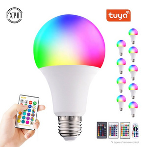 FXPOT Smart Led Light A70 Indoor 220V Color Changing E27 E26 B22 10W Tuya Smart Remote Control RGB Led Bulb Light