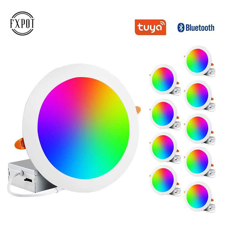 FXPOT Tuya BT Ceiling Recessed 6w 9w 12w 15w 18w 24w RGB Dimming Smart Led Panel Light