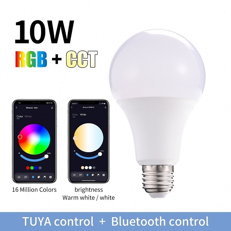 Fxpot Alexa Lamp Google Home 10w B22 E26 E27 Base BT Connect Smart Led RGB Bulb Lamp