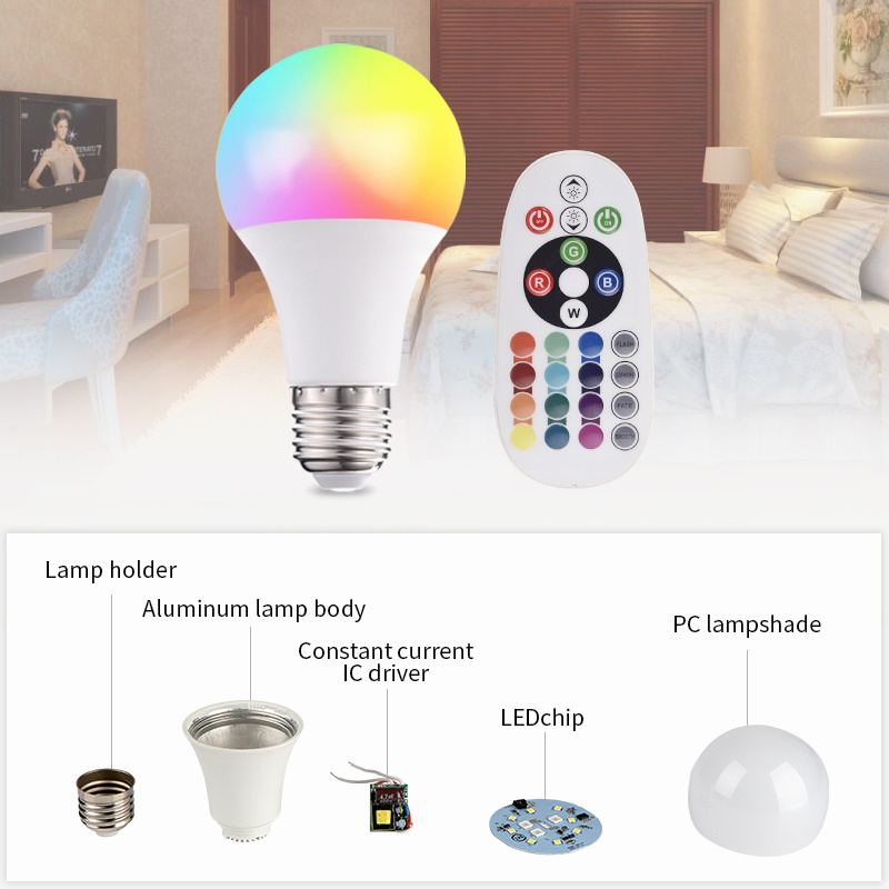 FXPOT Smart Led Light Fast Delivery Wholesale Remote Control Dimming Led Lamp E27 5W 9W RGBW Led Smart Bulb