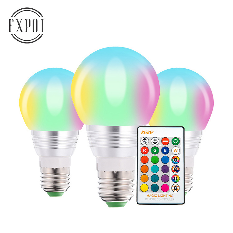 FXPOT Smart Led Light Wholesale Custom Bedroom Remote Control Dimming E27 B22 GU10 5W Aluminum RGB LED Smart Bulb