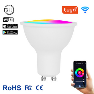 FXPOT Tuya Alexa Google Home RGB CCT Color Changing GU10 GU5.3 Led Spot Light Wifi Smart Spotlight