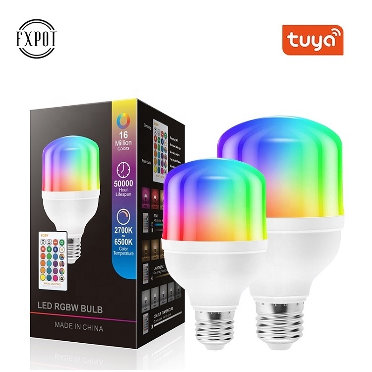 Fxpot Smart Led Light Color Changing Dimmable RGB Bulb Light 9w 12w 15w Remote Control E27 Led Bulb For Bedroom Home