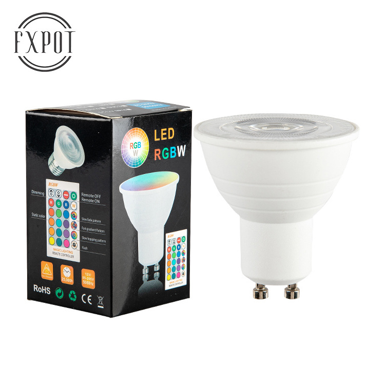 FXPOT Smart Led Spotlight Small Bulb Wholesale IR Remote Control Dimming RGB Color E27 GU10 Aluminum Led Spotlight