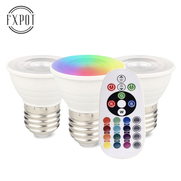 FXPOT Smart Led Spotlight Small Bulb Wholesale IR Remote Control Dimming RGB Color E27 GU10 Aluminum Led Spotlight