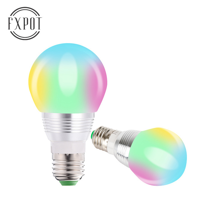 FXPOT Smart Led Light Free Sample Custom Bedroom Remote Control Dimming E27 B22 GU10 5W RGBW LED Light Smart Bulb