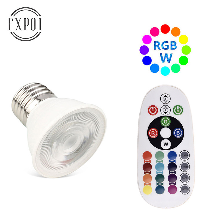 FXPOT Smart Led Spotlight Small Bulb Wholesale IR Remote Control Dimming RGB Color E27 GU10 Aluminum Led Spotlight