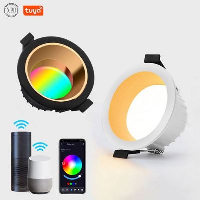 Fxpot Smart Led Downlight Recessed Mounted Tuya App Control Led Down Light 10W Fire Rated RGB Smart Led Downlights