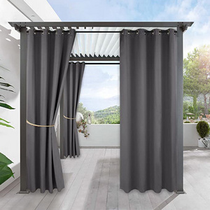 Outdoor waterproof fade resistant mildew resistant outdoor gazebo patio curtains finished custom perforated curtains.