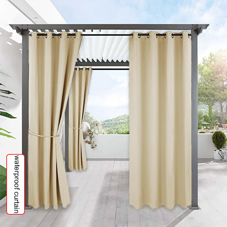 Outdoor waterproof fade resistant mildew resistant outdoor gazebo patio curtains finished custom perforated curtains.