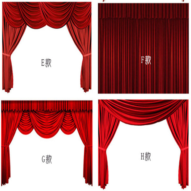 Custom ready made velvet fire retardant stage theater curtains