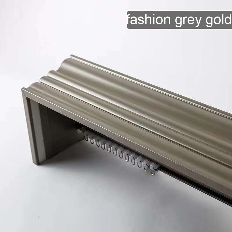 Alloy metal Silent track clean pulley light luxury curtain box inside and outside installation curtain valance