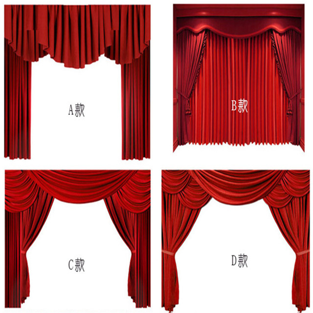 Custom ready made velvet fire retardant stage theater curtains