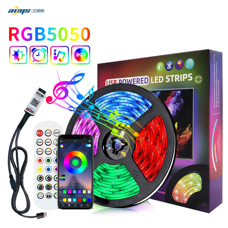 Smart LED TV Backlight 5V USB Flexible SMD5050 3m/4m/5m 30D/M APP Remote Control LED Strip Lights Music Sync LED Tape  Lights