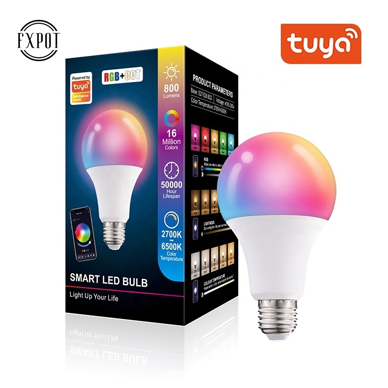 Home LED Lighting Dimmable Tuya RGB Lamp Bluetooth Bombilla Inteligente Alexa Homekit Smart Light Bulb Wifi