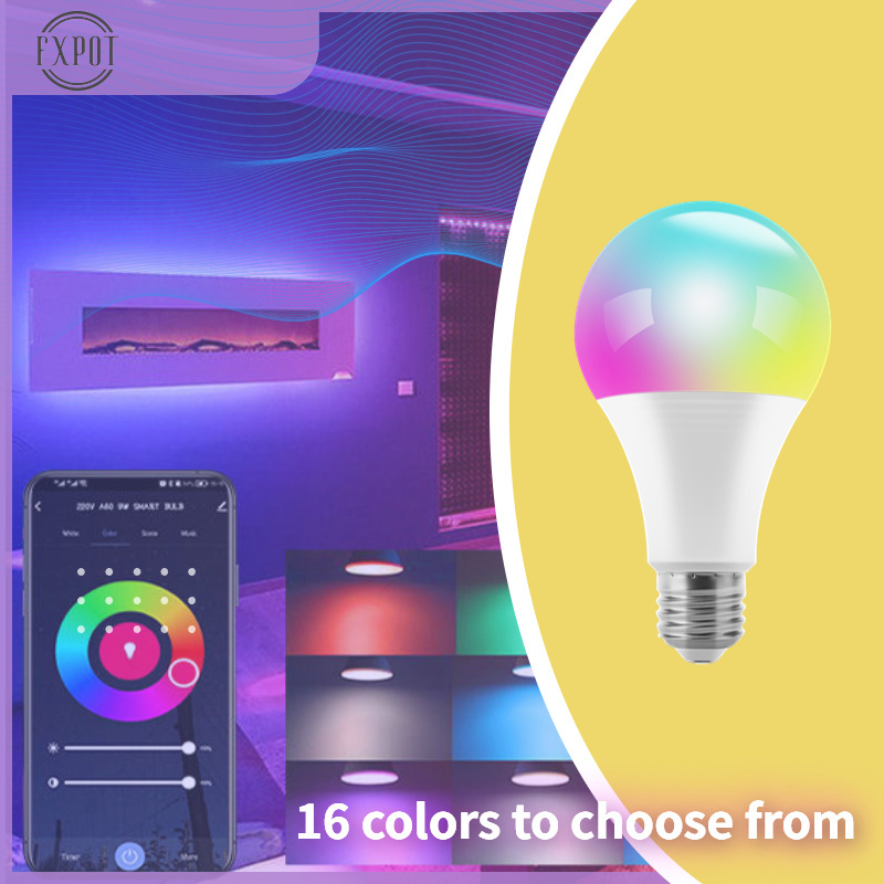 Fxpot Smart Led Light Factory Price Alexa Round Tuya App Control Smart Colour Changing 10watt E27 RGB Led Bulb Wifi Smart Bulb