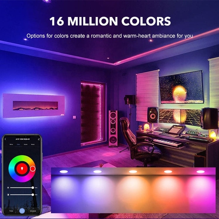 RGB+W Smart APP Control 5W 7W E26 Base RGBW Alexa LED Light Bulb