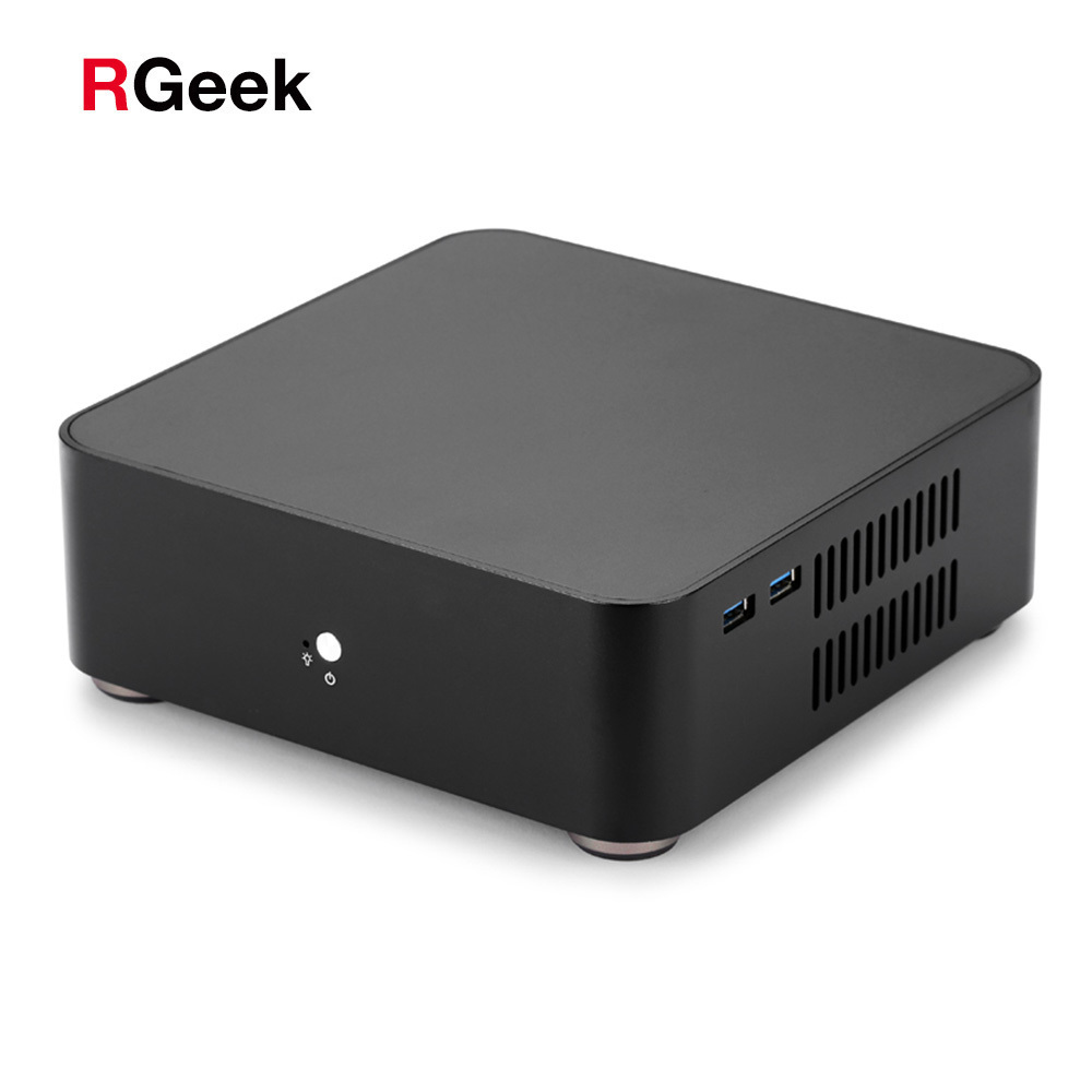 RGEEK L65 Aluminum Fanless Computer Case Small Casing Horizontal Micro ATX Tower HTPC Mini ITX PC Case