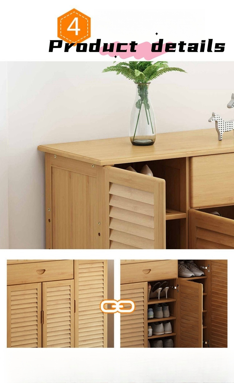 Ventilate Shoe Rack Wooden Shoe Organizer for Home  Adjustable Entry Way Shoe Storage Cabinet   Hot Sale Living Room Furniture