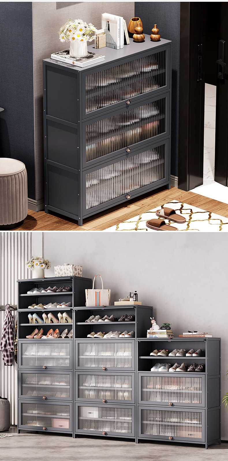 Living Room Furniture Shoe Storage Cabinet Home Entryway Shoe Organizer Cabinet  Rack Shelf  Door Shoe Storage Cabinet