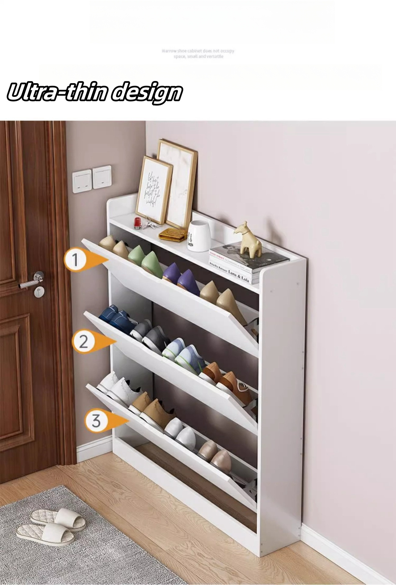 Wooden Shoe Racks Simple Entry Way Shoe Storage Cabinet Thin Shoe Rack for Home Hot sale Living Room Furniture