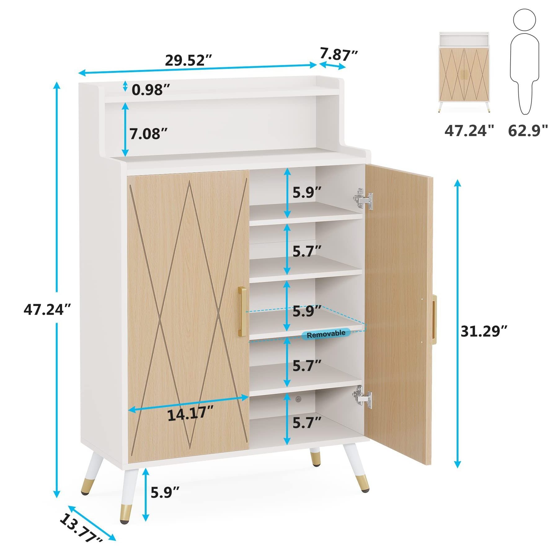 Modern Design Shoe Cabinet  Wooden Shoe Racks  Cabinet Sliding Adjustable  Door Shoe Rack for Living Room