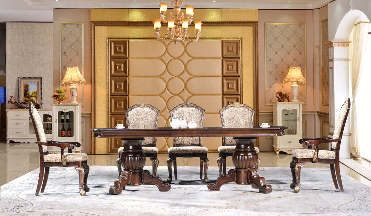 Classical furniture sets factory brown dinning table home dining table set modern dining table with 8 seat