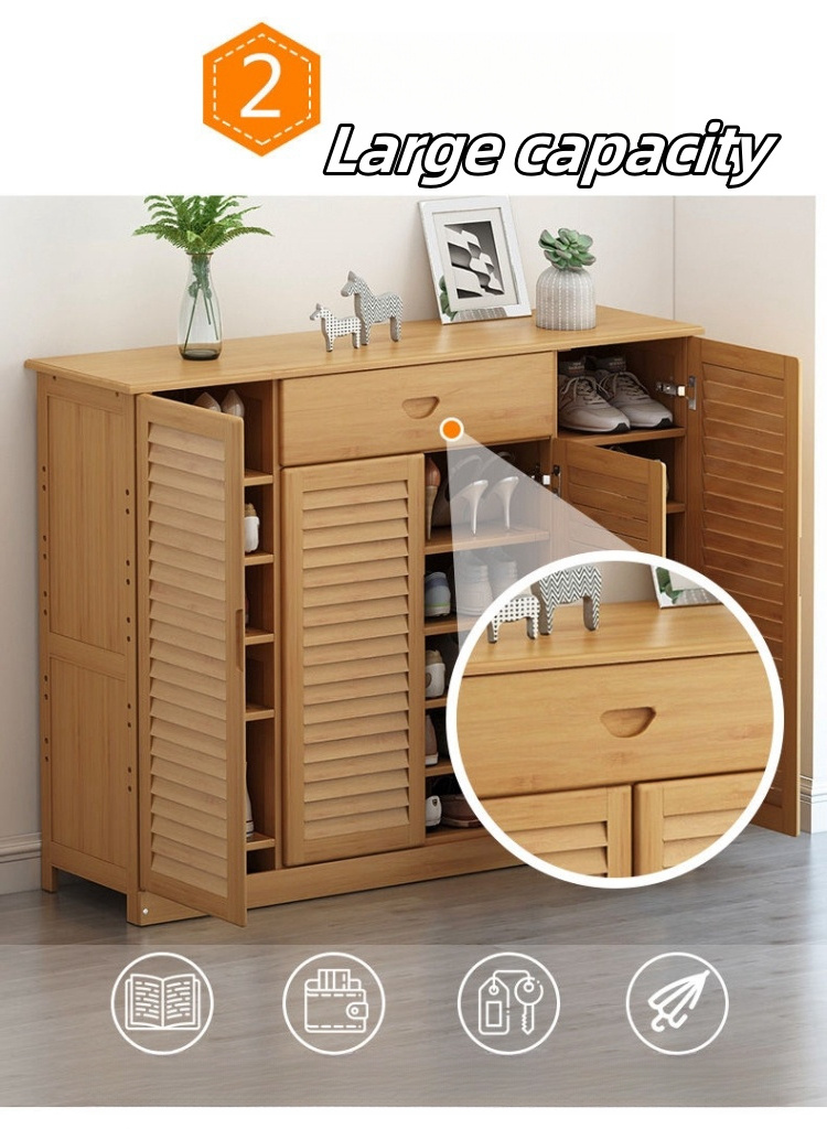 Ventilate Shoe Rack Wooden Shoe Organizer for Home  Adjustable Entry Way Shoe Storage Cabinet   Hot Sale Living Room Furniture