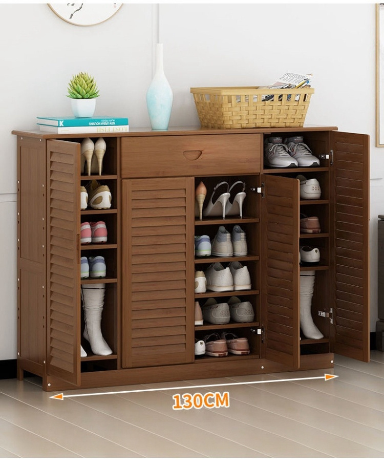 Ventilate Shoe Rack Wooden Shoe Organizer for Home  Adjustable Entry Way Shoe Storage Cabinet   Hot Sale Living Room Furniture