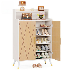 Modern Design Shoe Cabinet  Wooden Shoe Racks  Cabinet Sliding Adjustable  Door Shoe Rack for Living Room