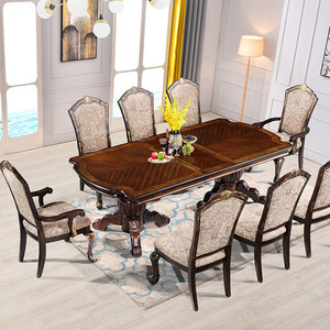 Classical furniture sets factory brown dinning table home dining table set modern dining table with 8 seat