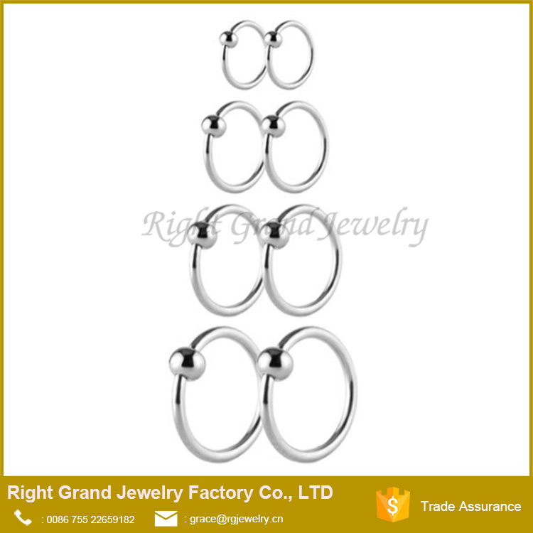 Stainless Steel Ball Closure Captive Bead Ring Nose Rings