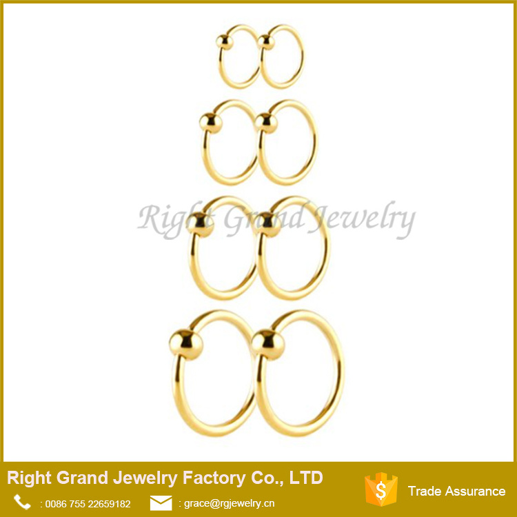 Stainless Steel Ball Closure Captive Bead Ring Nose Rings