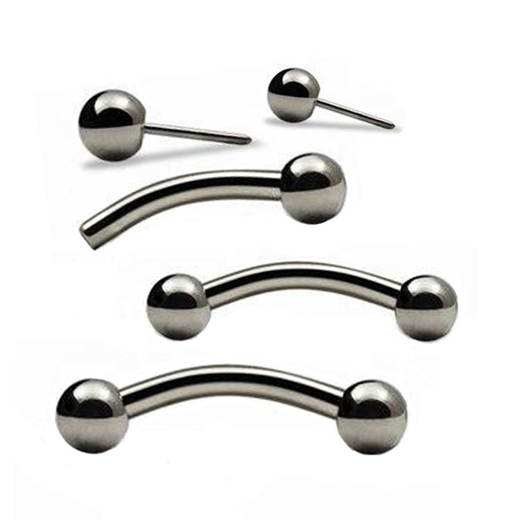 High Quality Classic Style Astm F136 Titanium Threadless Eyebrow Piercing Jewellery Supplier