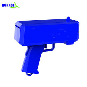 Custom LOGO OEM Color Cash Toy Gun, Blue/gold/red/green/black/pink Spray Gun Money Gun