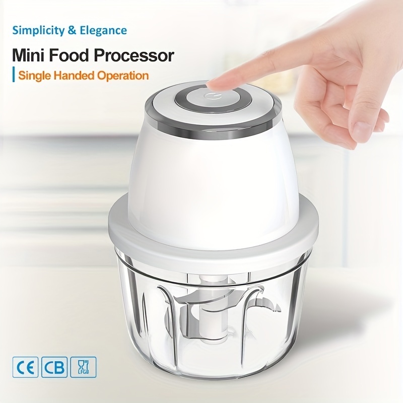 Powerful 304 Stainless Steel Portable Electric Food Chopper & Processor - 350ML Mini USB Wireless Handheld Garlic Slicer