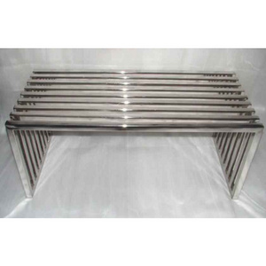 This bench boasts grate-inspired detail, sleek lines and polished finish, a perfect piece for the modern home